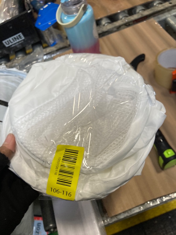 Photo 1 of ***ONLY ONE PIECE*** TECHMILLY Pop Up Foldable Laundry Basket, Mesh Laundry Hamper with Reinforced Handles for Dirty Clothes Storage in Dorm, Laundry Room, Bathroom, White(Fabric), 3 Pack