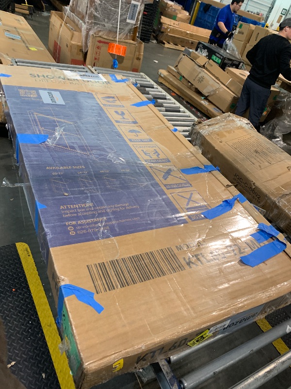 Photo 1 of ***Very Large, Very Heavy Item*** ***Pick Up With Truck*** GETPRO Semi-Frameless Shower Door Double Sliding 57-60 in. W x 72 in. H Bypasss Bathroom Glass Shower Sliding Doors,1/4 inch Clear Tempered Glass Door for Walk-in Shower Brushed Nickel