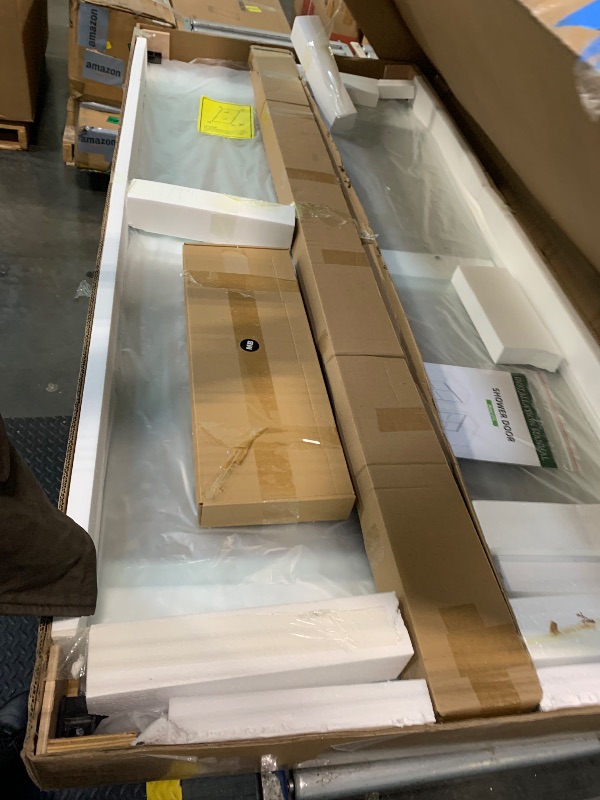 Photo 1 of ***Very Large, Very Heavy Item*** ***Pick Up With Truck*** GETPRO Semi-Frameless Shower Door Double Sliding 57-60 in. W x 72 in. H Bypasss Bathroom Glass Shower Sliding Doors,1/4 inch Clear Tempered Glass Door for Walk-in Shower Brushed Nickel