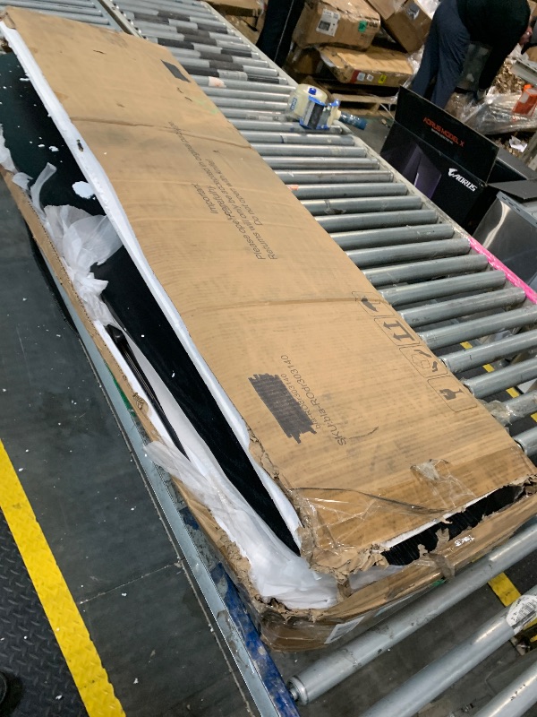 Photo 1 of ***Loose Hardware In Box*** AraSyleon 55 Inch Buffet Cabinet, Sideboard with Storage Mid Fluted Sliding Doors Accent Storage Cabinet for Dining Room, Kitchen, Living Room, Walnut