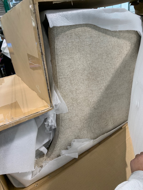 View 3 of ****ONLY ONE CHAIR******* KISLOT Upholstered Dining Chairs with Casters No Assembly Modern Accent Armchair with Rollers for Diningroom Bedroom Livingroom Reading Room,Sand,