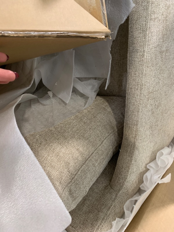 View 4 of ****ONLY ONE CHAIR******* KISLOT Upholstered Dining Chairs with Casters No Assembly Modern Accent Armchair with Rollers for Diningroom Bedroom Livingroom Reading Room,Sand,