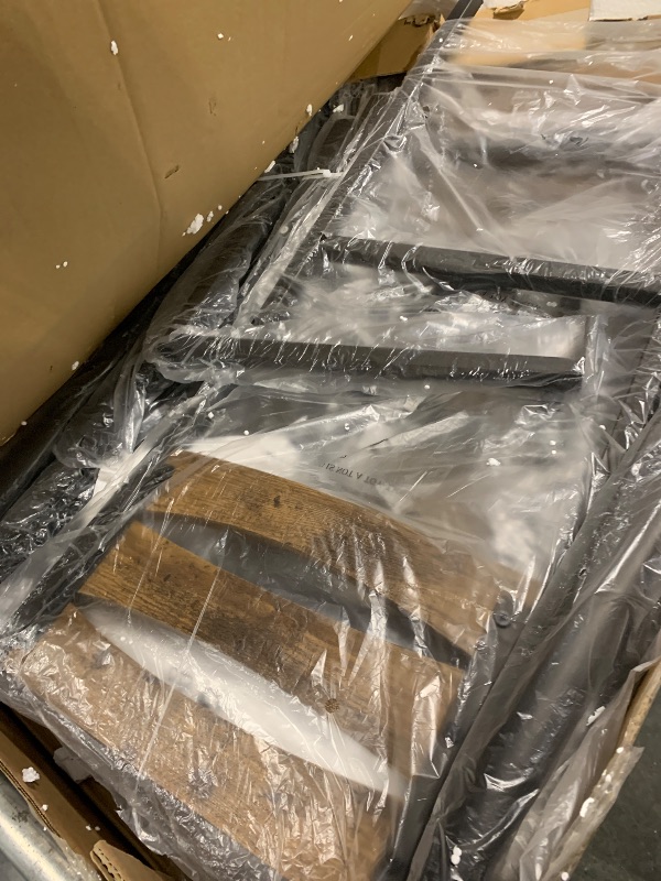 Photo 1 of ***MISSING HARDWARE***** GarveeHome 5 Piece Dining Table Set, Industrial Style Dining Table and Chairs Set for 4, Kitchen Table Set for Dining Room Kitchen Apartment, Brown