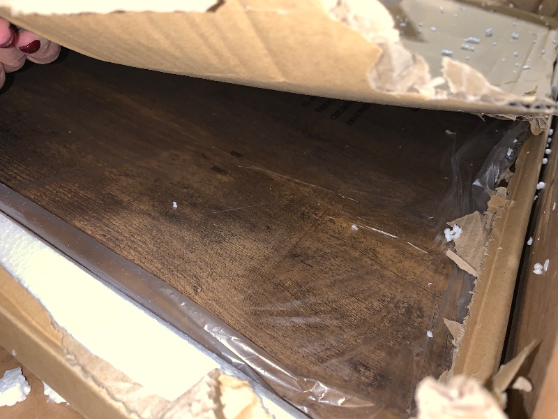 Photo 1 of ***MISSING HARDWARE***** GarveeHome 5 Piece Dining Table Set, Industrial Style Dining Table and Chairs Set for 4, Kitchen Table Set for Dining Room Kitchen Apartment, Brown