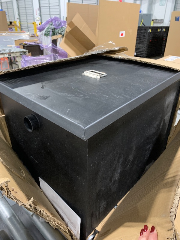 Photo 1 of ***VERY USED**** VEVOR Commercial Grease Trap, 40 LBS Grease Interceptor, Side Inlet Interceptor, Under Sink Carbon Steel Grease Trap, 15.2 GPM Waste Water Oil-water Separator, for Restaurant Canteen Home Kitchen