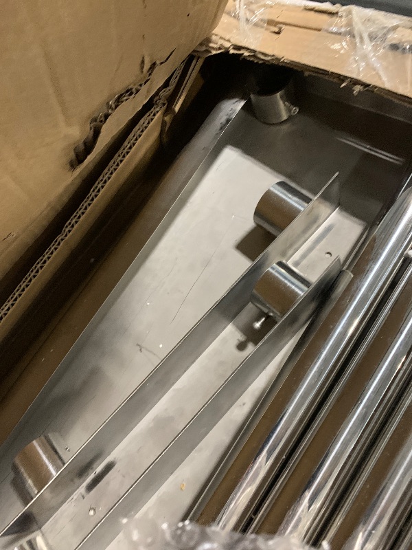 Photo 1 of ***MISSING HARDWARE**** VEVOR Stainless Steel Overshelf, 12 x 60 Inch Double Deck Height Adjustable Prep Work Table for Kitchen, Restaurant and Workshop