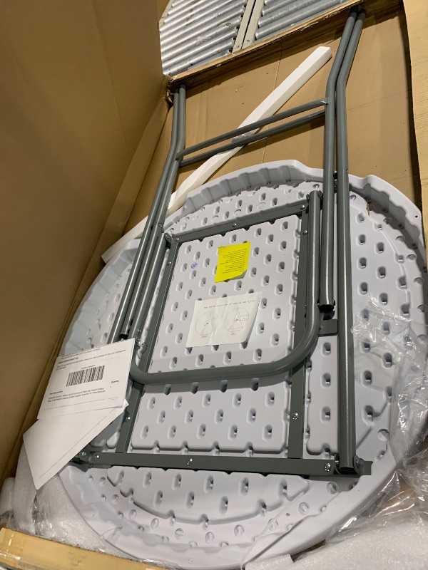 Photo 1 of *****SIMILAR ITEM***** BTEXPERT 32" Round 43" Bar Height White Granite Plastic Folding Table Portable Commercial Table Banquet Card Coffee Dining Cocktail Table for Wedding Party Event Home Kitchen Outdoor