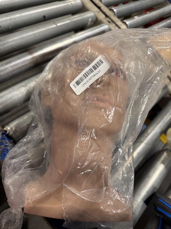 Photo 1 of **** SIMILAR ITEM****BLTYXT PVC Male Mannequin Head Professional Training Head Bald Manikin Head with Shoulder for Display Headphone Game Console Hats Wigs Jewellery Glasses Facemask Caps Model Head