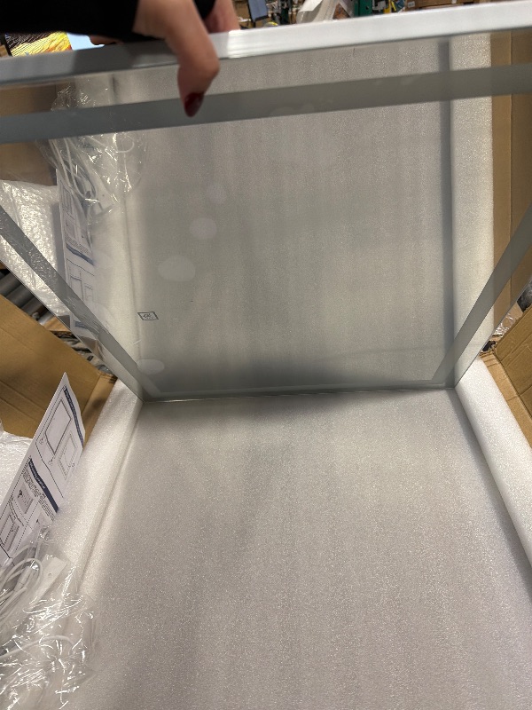 Photo 1 of *******SIMILAR ITEM***** ROLOVE 23x18 Inch Lighted Vanity Mirror, 3-Color Dimmable LED & Touch Control - Large Makeup Mirror for Dressing Room (Wall/Tabletop Mount)