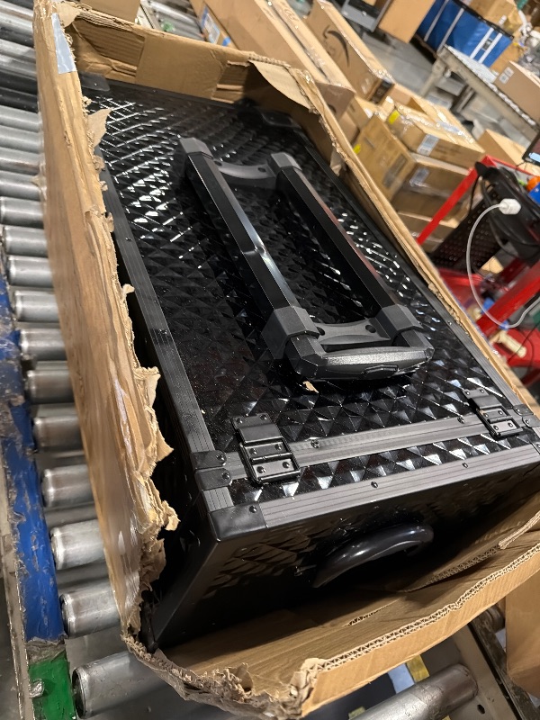 Photo 1 of  ******SIMILAR ITEM****** Rolling Makeup Case 3 in 1,Professional Makeup Train Case organizers,Large Storage Cosmetic case Trolley,Makeup Travel Case for Salon Barber Bright Black