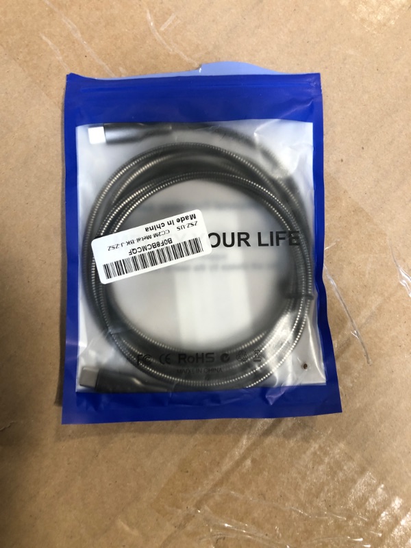 Photo 1 of ??Metal Braided USB-C to USB-C Cable 6.6ft, 60W PD Fast Charging & Data Sync, Cat & Dog Chew Proof Charger Cord, Tangle-Free Indestructible Charger Cord for iPhone17/16/15,GalaxyS24,Pixel,MacBook,iPad