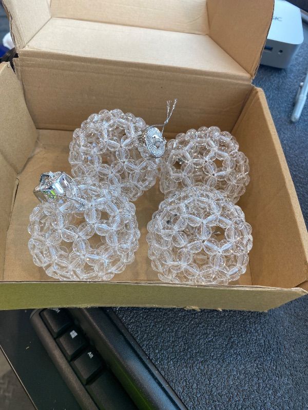 Photo 1 of **Missing Pieces - 4 balls**
Norme 6 Pcs Beaded Crystal Christmas Balls Ornaments Handmade Ball 3.15 Inch Christmas Tree Decorations Hanging Acrylic Crystal Ornament for Xmas Wedding Party Holiday Decor