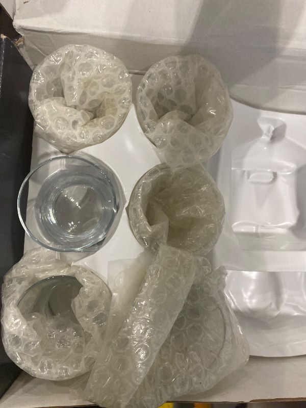 Photo 1 of *Missing items/ only has cups*19 Pieces Turkish Tea Glasses Set Includes; 6 Glasses tea cups (4.5 oz), 6 Saucers, 6 Stainless Steel Spoons and Sugar Bowl with Glass Cover (8.6 oz)