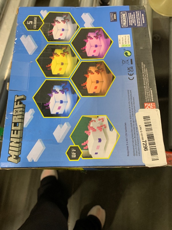 Photo 1 of Paladone Minecraft Axolotl Light, Five Color Modes, Minecraft Lamp to Decorate Your Gaming Desk or Night Stand