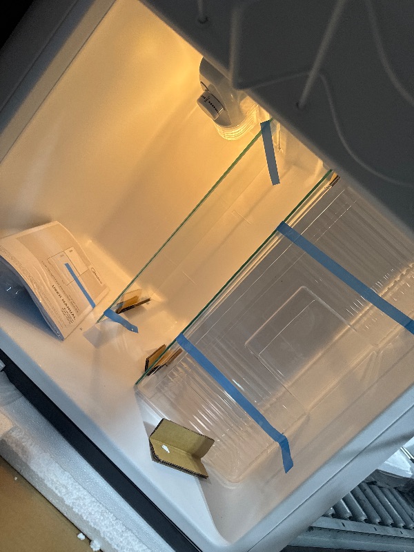 Photo 1 of ***** TURNS ON PERFECTLY****** Midea WHD-113FB1 Double Door Mini Fridge with Freezer for Bedroom Office or Dorm with Adjustable Remove Glass Shelves Compact Refrigerator, 3.1 cu ft, Black