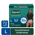 Photo 1 of  Depend Fresh Protection Incontinence Underwear for Men, Adult Diapers, L 144 count