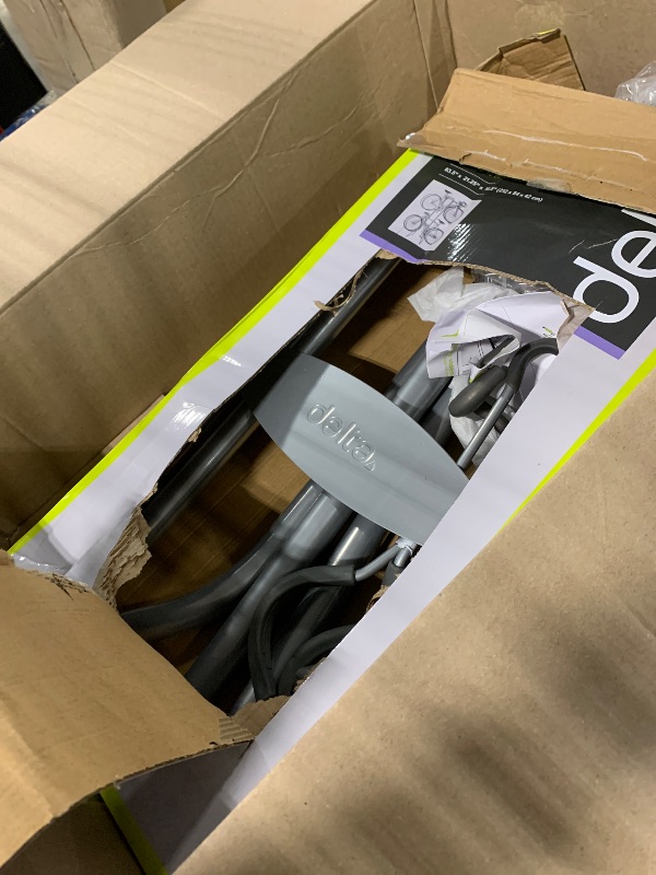 Photo 1 of **MISSING PARTS**
Delta Cycle Michelangelo 2 Bike Storage Rack - Gravity Fully Adjustable Bike Rack Garage For Road, MTB, and Hybrid Bicycles - Vertical Bike Rack Holds Up To 80 lbs