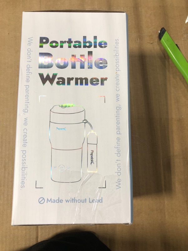 Photo 1 of **UNTESTED**
Papablic Pro Portable Bottle Warmer — 115W Fastest Heating, Built-in Sterilizer, 8 Feeds per Charge, 5 Temp Settings + Keep Warm, for Breastmilk & Formula, Mint Green