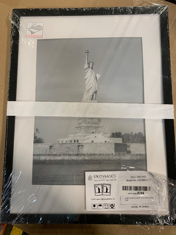 Photo 1 of ENJOYBASICS 12x16 Picture Frame, Display Poster 9x12 with Mat or 12 x 16 Without Mat, Wall Gallery Photo Frames, Black, 2 Pack