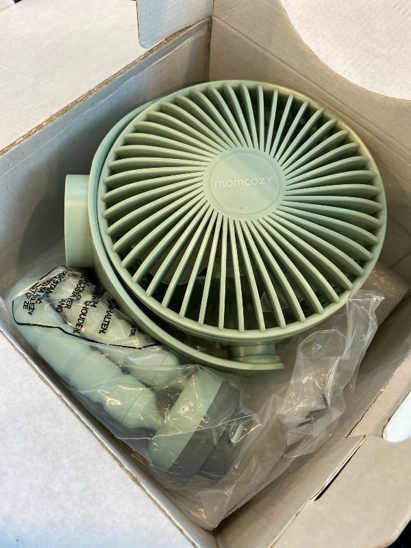 Photo 1 of **UNTESTED**
Momcozy Portable Stroller Fan, 8000mAh, 27H Ultra-long Battery Life, Detachable 4 Speed 360°Rotate, LED Night Light with 2 Modes, USB Rechargeable Handheld Cooling Fan for Travel, Car Seat, Bedroom