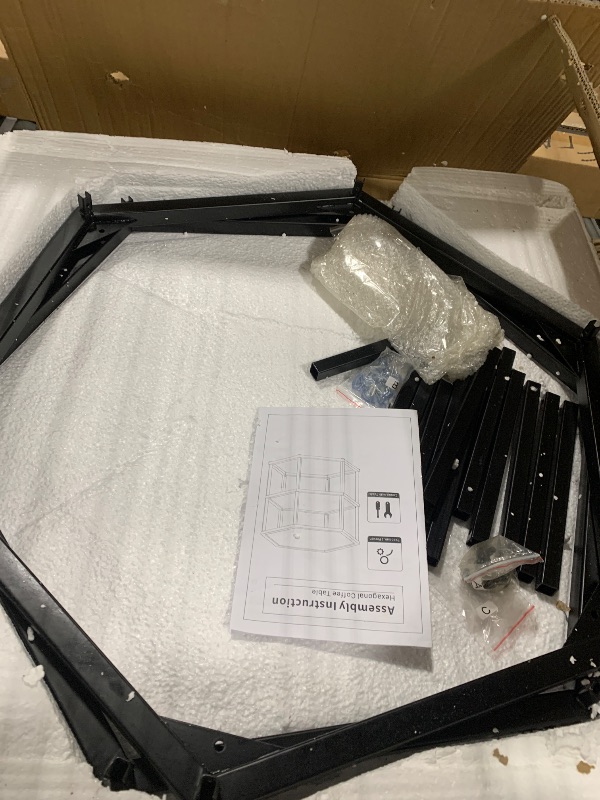 Photo 1 of *USED*
Alihdrna Glass Coffee Table, Small Coffee Tables for Living Room, Modern Black Center Table with 2-Tier Storage Shelf, Sofa Side Table with Metal Steel Frame, Circle Coffee Table for Home Office