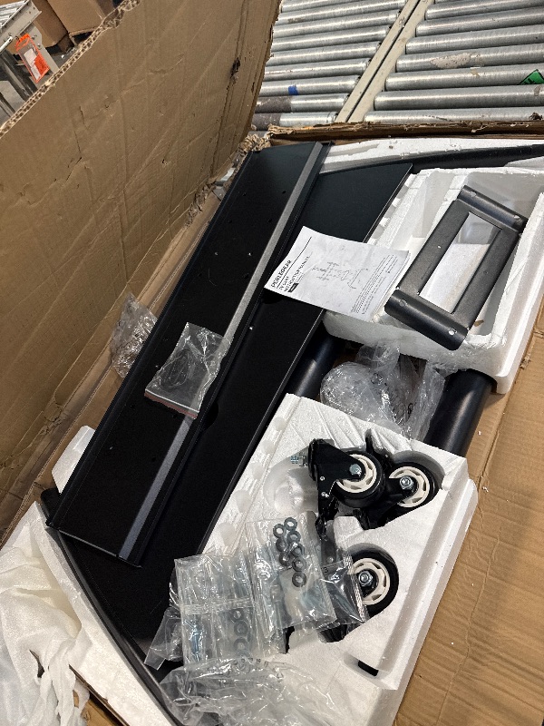 Photo 1 of **MISSING PIECES UNKNOWN*** Perlegear Mobile TV Cart, Rolling TV Stand for 55-90 inch Flat or Curved TVs up to 200 lbs, Adjustable TV Cart with AV Shelf & Camera Shelf, Rolling Floor TV Stand, Max VESA 800x500mm, PGTVMC07