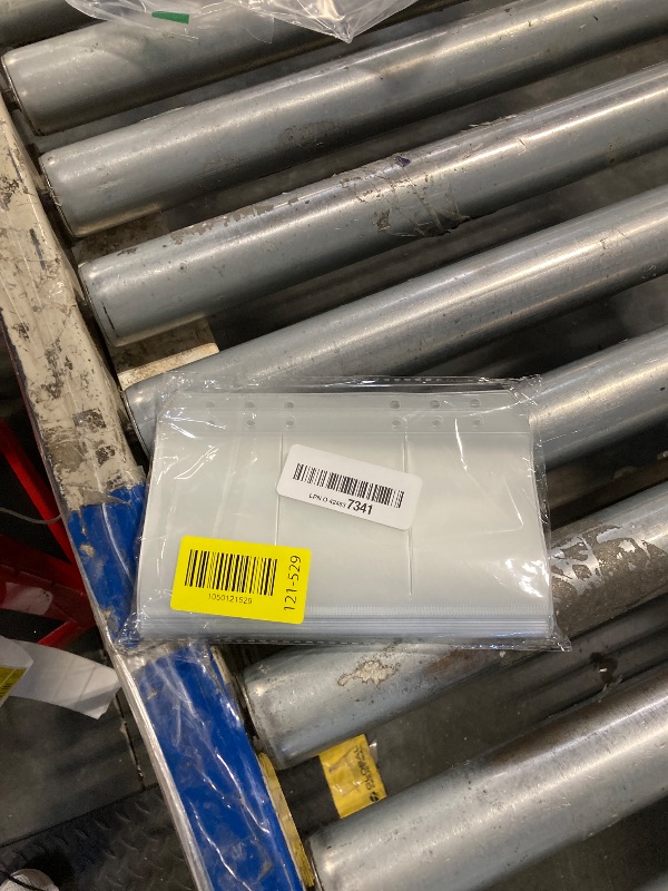 Photo 1 of 10 Pack Multi-Compartment Zippered Binder Pocket Sleeves for 6 Ring A6 Binder - Frosted Divided Zipper Pouch Money Cash Saving Budget Binder Insert Refill Card Page Protector Loose Leaf Bag (3-Pocket)