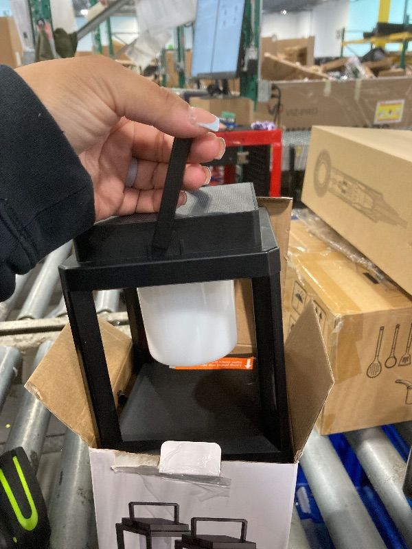 Photo 1 of **NEEDS TO BE CHARGED** Outdoor Table Lamp Touch Control, Waterproof Solar Powered LED Table Lantern 3000K 4500K 7000K Color Temperature Adjustable & 3 Brightness Levels, Rechargeable Table Light for Outside Porch Patio