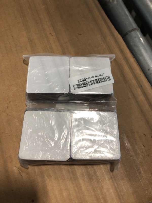 Photo 1 of ***only 4 pieces***Melsan 2x4 Inch Adhesive Square Hook and Loop Tape - 12 Sets - Sticky Back Fastener for Indoor or Outdoor Use - Instead of Holes and Screws, Black