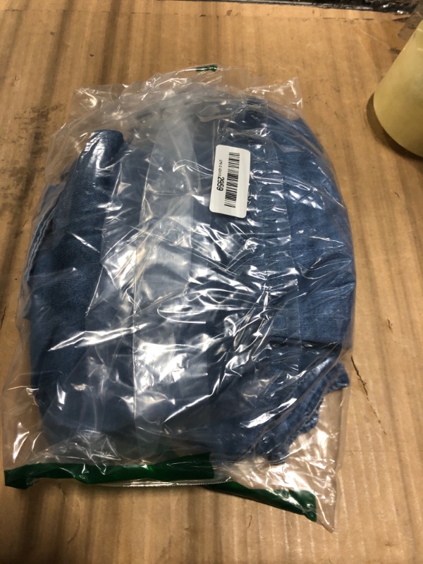 Photo 1 of ***dirty***Sidefeel Womens Denim Blouses Button Down V Neck Ruffled Casual Long Sleeve Chambray Jean Western Shirt Light Blue Large