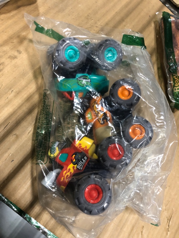 View 2 of ***very used*** some wheels broken***Toy Cars for 1 2 3 Year Old 3 Pack Monster Truck Toys Crocodile Bull Leopard Pull Back Car Big Wheel Animal Toy Trucks for Toddler 1-3 Baby Toys 12 18 Months Boy Girl Toddler Toy for 1 Year Old Gift