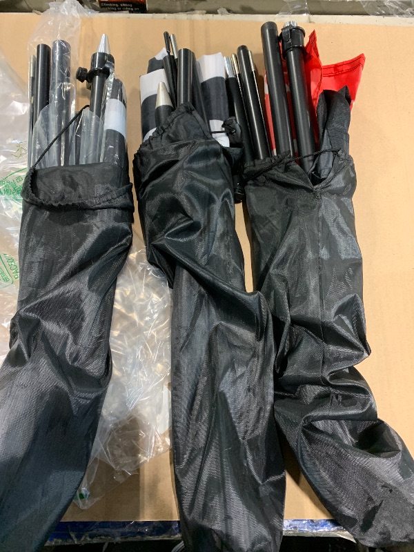 Photo 1 of *** 3PACK *** Buryeah 4 Pack Open House Flags Signs for Real Estate Agents 7x5.4 Ft Feather Flag Sign with Flagpole Ground Stake Portable Bag Real Estate Flags Opening Signs Banner Set for Business (Black)