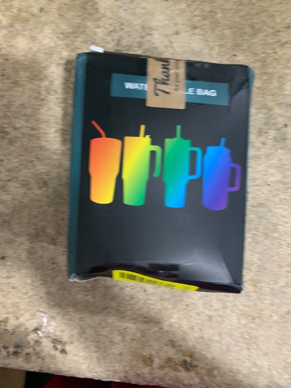 Photo 1 of (pink version) BULKITEM 30oz Water Bottle Carrier Bag with Phone Pocket for Pink Blue Gradient Stanley 30 oz Tumbler with Handle, Insulated Neoprene Cup Holder Pouch Strap for Valentines Stanley Cup Accessories