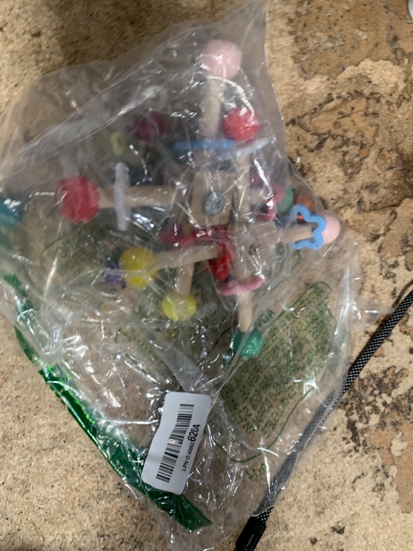 Photo 1 of 2pcs Bird Spinner Toys for Parrots with Bells, Natural Wood Parakeet Toys for Cage, Bird Cage Accessories Chewing Hanging for Small and Medium Birds, Cockatiel, Conure, Lovebird, Budgie, Quaker