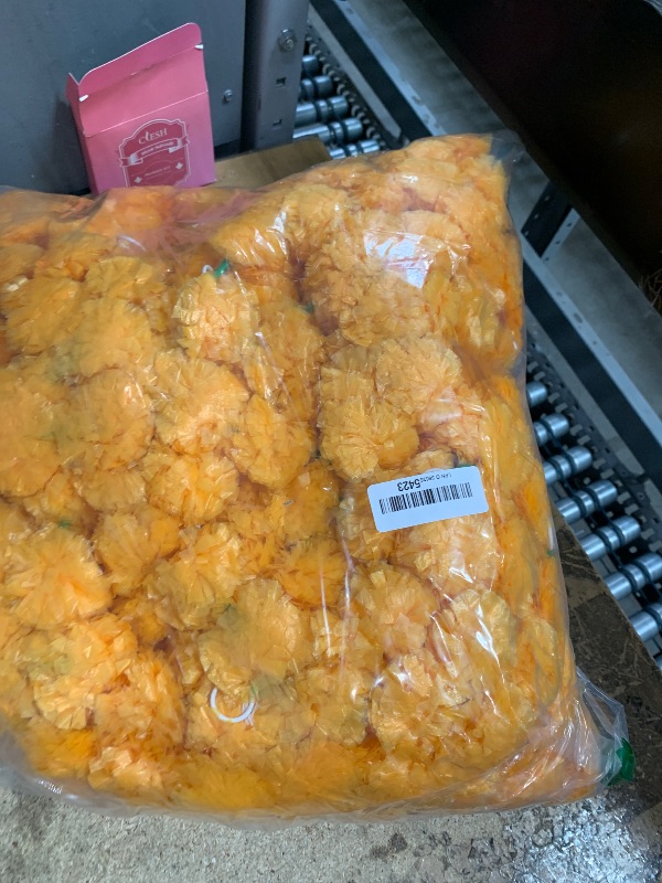 Photo 1 of 24 Pcs 5ft Halloween Marigold Garland for Decoration with LED Light and Butterfly Artificial Marigold Flowers Indian Faux Garlands for Day of The Dead Diwali Wedding Party Decoration (Light Orange)