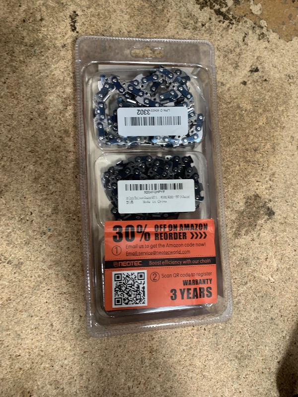 Photo 1 of 16 Inch Chainsaw Chains S57 3/8" LP Pitch .050" Gauge 57 Drive Links Fits for Echo CS-3510/352/3400/400, Worx WG300,WG303 - S57 (3 Chains)