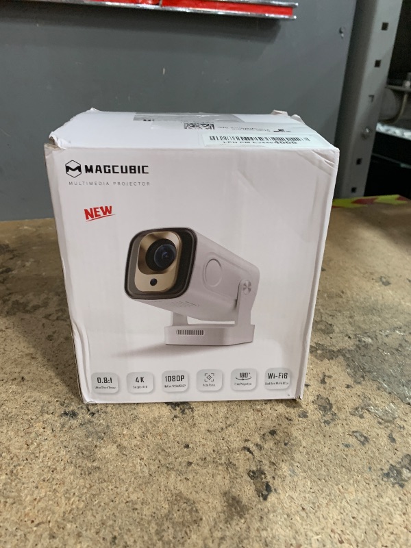 Photo 1 of ?Auto Focus&1080P?Magcubic Mini Smart Projector with 4K Support, Portable Projector with Wifi and Bluetooth, 5W Speaker, Built in Apps, Voice Control, Outdoor Movie Projector