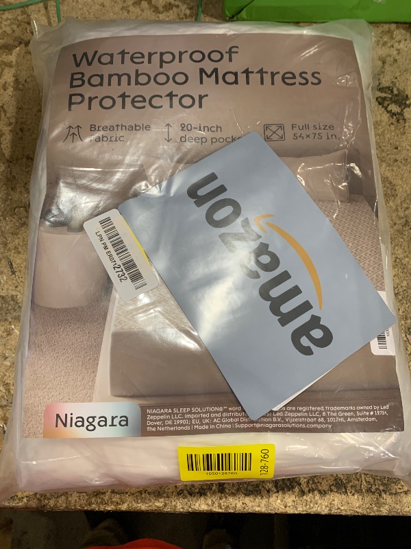 Photo 1 of 100% Waterproof Full Size Mattress Protector - 360 Pad Protection Against Spills, Stains & Accidents for Parents & Pet Owners - Noiseless & Cooling Viscose Made from Bamboo (White)