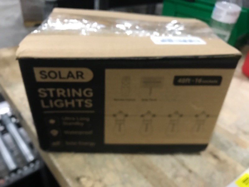 Photo 1 of **MISSING SOLAR PANEL** KYY 54FT Solar String Lights Outdoor Waterproof with USB Charging & Remote, Dimmable & Timable, Solar Powered Patio Lights with LED Shatterproof Bulbs for Deck Backyard Porch Garden Camping