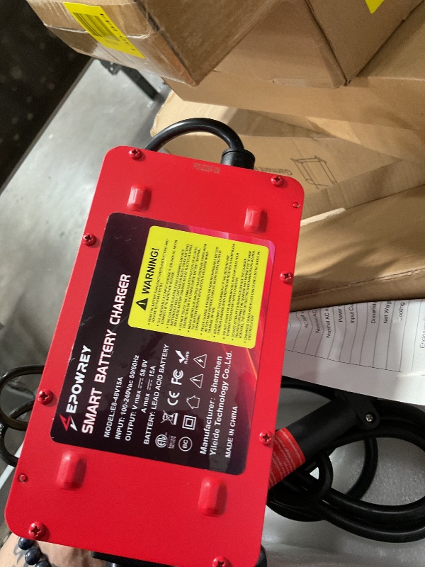 Photo 1 of EPOWREY 15 Amp 48 Volt Golf Cart Battery Charger for Yamaha G29 with 3-Pin Leaf Plug