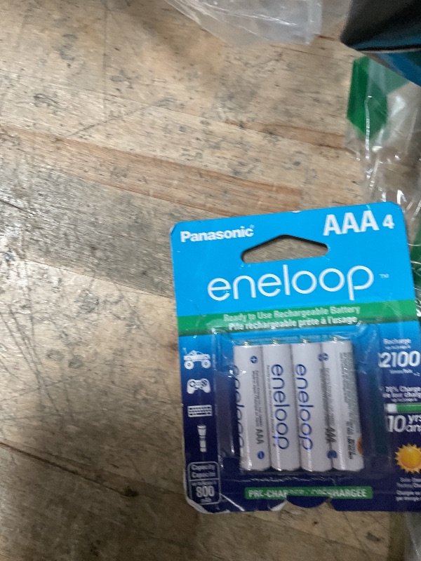 Photo 1 of Eneloop Panasonic BK-4MCCA4BA AAA 2100 Cycle Ni-MH Pre-Charged Rechargeable Batteries, 4-Battery Pack