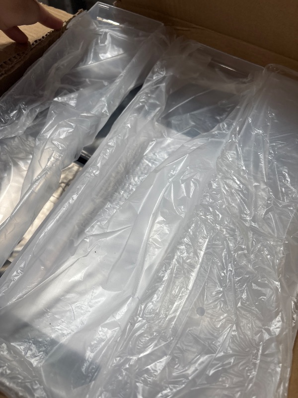 Photo 1 of *** 3 DOORS ONLY***   BYCY Medium 4 Drawer Clear Stacking Desktop Organizer for Office Supplies,Stackable Storage Drawers Plastic Storage Bins For Kitchen Cabinets, Pantry, Home Organization (Black, Medium 4Drawer)