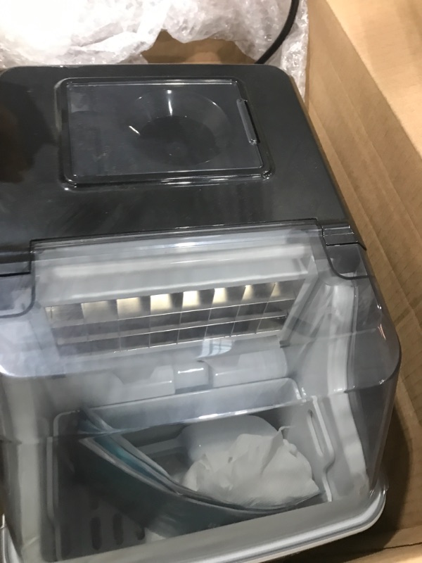 Photo 1 of ***(USED/ UNABLE TO TEST ITEM)***EUHOMY Ice Cube Maker Machine Countertop, 2 Ways to Add Water, 45Lbs/Day 24 Pcs Ready in 13 Mins, Self-Cleaning Portable Compact, with Ice Scoop & Basket, Perfect for Home/Kitchen/Office/Bar