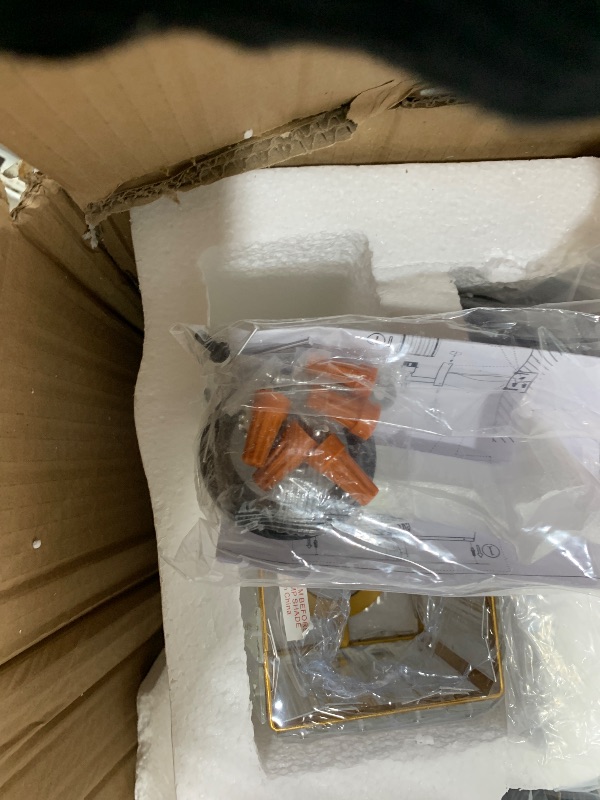 Photo 1 of ** PARTS ONLY ** HUOKU 6-Lights Crystal Bathroom Vanity Light Black Gold Modern Bathroom Lighting Fixtures Over Mirror, Wall Light Fixtures