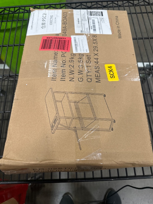 Photo 1 of **PARTS ONLY MISSING PARTS**
Yusong Narrow Side Table for Small Spaces, Skinny Charging End Table with Storage Basket, 3 Tier Slim Sofa Couch Bedside Table, Thin Nightstand for Bedroom, Living Room, Black