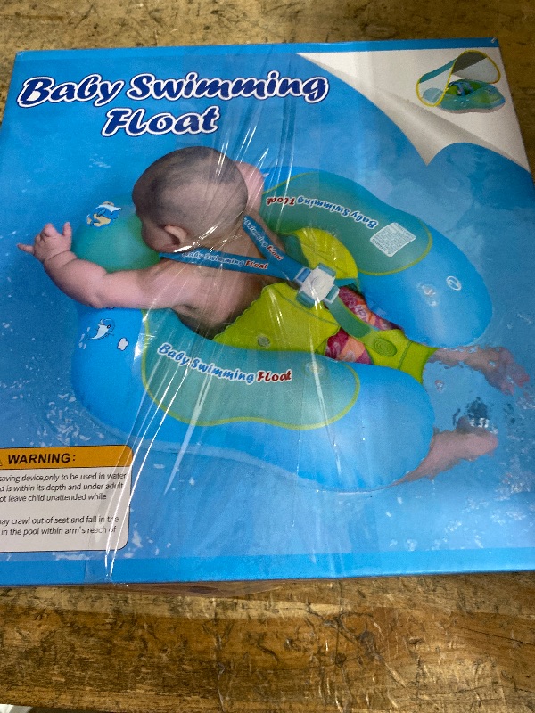 Photo 1 of [New Upgraded] Swimbobo Baby Swimming Float Kids Inflatable Swim Ring with Safety Support Bottom Swimming Pool Accessories for 3-36 Months (Blue, XL)