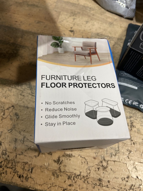 Photo 1 of 24 Pcs Chair Leg Floor Protectors for Hardwood Floors Silicone Covers to Protect Wood Tile Floors Scratches Felt Pads Furniture Leg Caps Reduce Noise (Fit:0.9"-1.29")
