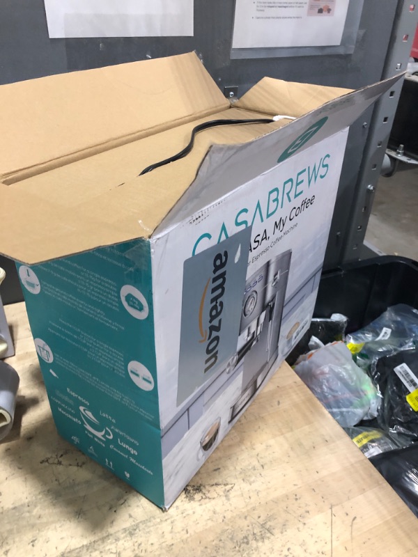 Photo 1 of CASABREWS CM5418 Espresso Machine 20 Bar, Compact Espresso Maker with Steam Milk Frother, Stainless Steel Coffee Machine with 34oz Removable Water Tank for Cappuccino, Latte, Silver