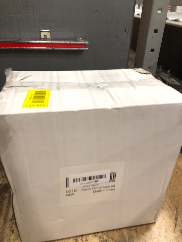 Photo 1 of ****************Missing silverware****************
LIYH 150 Pcs White and Gold Plastic Plates - Elegant Disposable Gold Plastic Dinnerware set Include Dinner & Dessert Plates Cups for Birthday Party Wedding 30 Guests