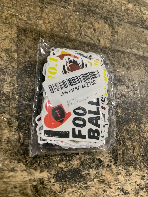 Photo 1 of 100pcs Football Stickers for Water Bottle, American Football Rugby Vinyl Waterproof Decal for Boy Teen Adult Laptop Phone Skateboard Guitar Luggage Notebook Helmet